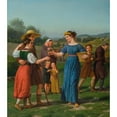 thumbnail image 2 of Christoffer Wilhelm Eckersberg 12x14 Gold Ornate Wood Frame and Double Matted Museum Art Print Titled - ‘The Maiden from Afar’ from the Poem by Schiller (1830), 2 of 4