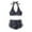 Black, variant on Gswybco Summer Bikini Set for Women 2PC Split Swimsuit Set High Waist Swim Shorts Neck Hanging Beachwear Sporty Training Bathing Swimwear with Sports Bra
