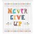 thumbnail image 3 of Ambesonne Inspirational Shower Curtain, Never Give, 69"Wx75"L, Multicolor, 3 of 3