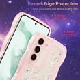 thumbnail image 2 of for Samsung Galaxy S22 5G Case 6.1",Cute Curly Wave Case with Star Glitter,Clear Shiny Bling Soft TPU Shockproof Phone Protecive Case for Women Girls-Pink, 2 of 18