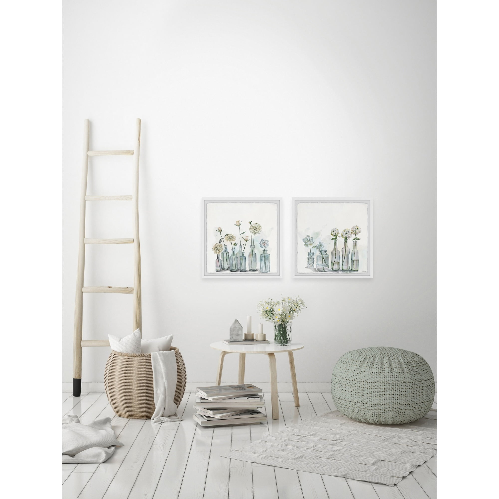 Marmont Hill Clear White Blooms Diptych