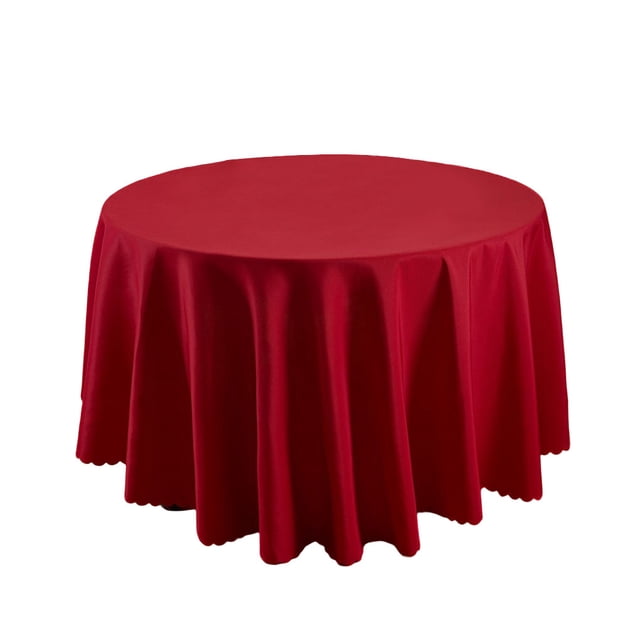 Matsuzay Home Hotel ple diseño redonda mantel ceremonia fiesta mantel reutilizable lavable decoración Festival ornamento Mostrada Rojo 2.0 m