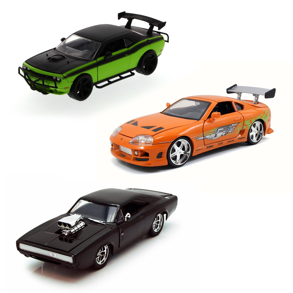Dom Brian Letty Fast & Furious Cars Set of Three 1/24 Scale Diecast Model Cars