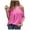 Hot Pink, variant on Moocorvic Women's Summer Off Shoulder Lace Tops, Trendy 3/4 Sleeve Butterfly Shirts Casual Crew Neck Smocked Floral Blouse Tees