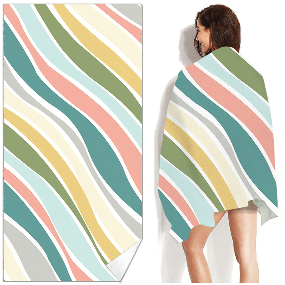 Wave Sea Beach Towel Oversized Sand Free Quick Dry Beach Towels Super