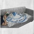 thumbnail image 6 of Gender Reveal Soft Flannel Fleece Blanket, Old Fashioned Style Its a Boy Words with Grunge Effects and Carriage Print, Cozy Plush for Indoor and Outdoor Use, 70" x 90", Violet Blue, by Ambesonne, 6 of 6