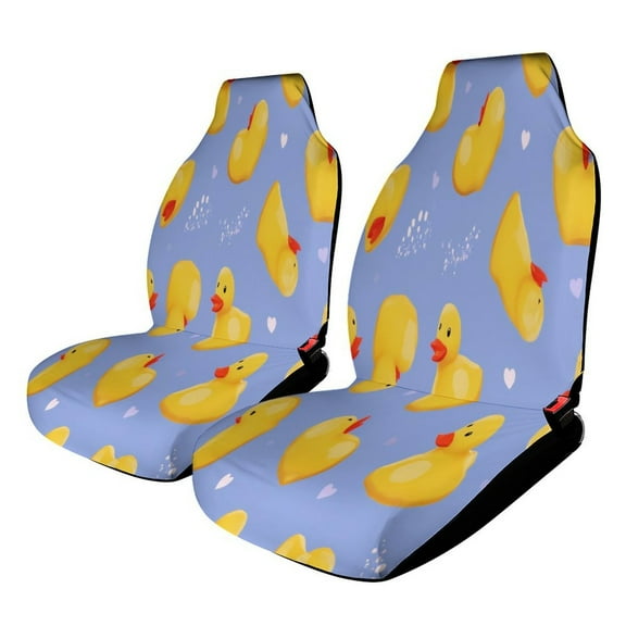 Cute Yellow Duck Pattern Car Seat Covers Car Accessories Pack of 2 Universal Front Seat Protective Cover