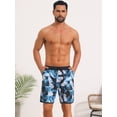 thumbnail image 2 of DARING DIVA Men's Swimming Elastic Liner Drawstring Beach Shorts with Pocket 36 Blue White, 2 of 7