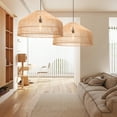 thumbnail image 5 of Arturesthome Woven Boho Pendant Light, Rattan Wicker Chandelier Hanging Lamp Ceiling Lighting Fixture for Kitchen Island Restaurant Craft Room, 5 of 11