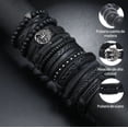 thumbnail image 4 of 12 Piezas Pulseras Trenzado Brazalete Hombre Cuero Vintage Modelo Negro 8 Cm 23 Cm, 4 of 4