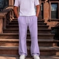 thumbnail image 2 of Men's Baggy Sweatpants Athletic Loose Wide Leg Elastic Waist Lounge Relaxed Open Bottom Joggers Pants with Pockets Light Purple L, 2 of 5