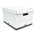 thumbnail image 3 of Office Depot® Brand Heavy-Duty Quick Set Up Storage Boxes, Letter/Legal Size, 15" x 12" x 10", White/Black, Pack Of 5, 3 of 5