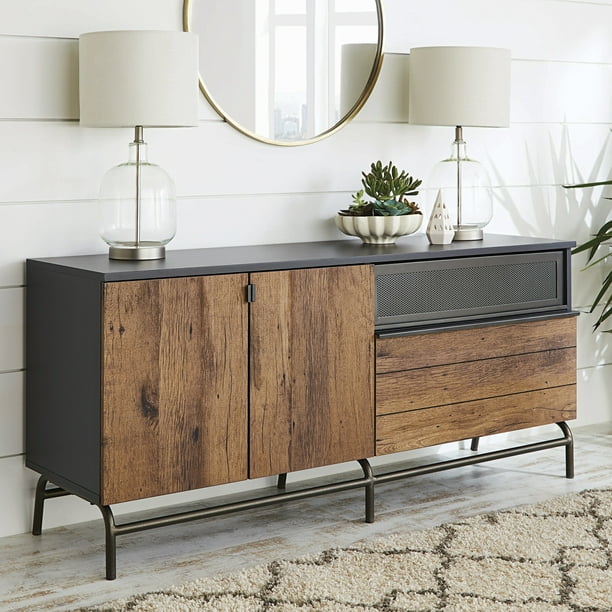 Better Homes Gardens Lindon Place Buffet Credenza Vintage Oak
