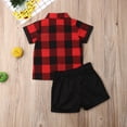 thumbnail image 7 of 1-5Y Summer Toddler Kids Baby Boy Sets Gentleman Clothes Red Plaid Shirt Tops Shorts Pants Formal Outfit, 7 of 7
