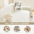 thumbnail image 3 of Couch Cover for Dogs, Boho Sofa Covers for 3 Cushion Couch Washable, Chenille Sofa Slipcover for Pets, Soft Loveseat Sectional Couch Throw Blankets with Tassels (Beige, 88.5x150 Inch), 3 of 13