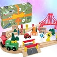 thumbnail image 2 of ToysOpoly 55 Pcs Wooden Train Tracks Set, Magnetic Train Sets Toy for Boys Girls Kids Toddlers, 2 of 9