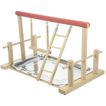Masteelf Solid Wood Parrot Playground Stand Pet Bird Stand Bird Roosting Frame Grind Arenaceous Stick Size