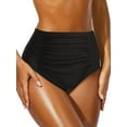 thumbnail image 6 of AWCHIC Women's High Waisted Bikini Bottoms Tummy Control Ruched Swimsuit Bottoms, Size S-2XL, 6 of 7