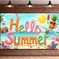 thumbnail image 5 of Tropical Design Summer Banner Pineapple Surfing Beach Decor Hello for Beach Party Vacation Outdoor Event, 5 of 7