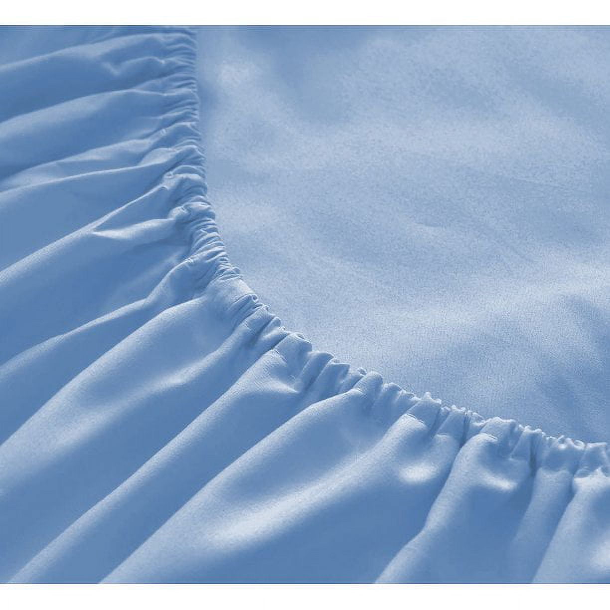 the Season Essentials Wrinkle Free Sheet Sets with Deep Pockets & Stain Resistant, 1800 Thread Count Bamboo Based – Light Blue, Queen