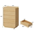 thumbnail image 2 of Afuhokles Tall Dresser for Bedroom, 5 Drawers Vertical Dressers and Chests of Drawers, Natural Oak, 2 of 8