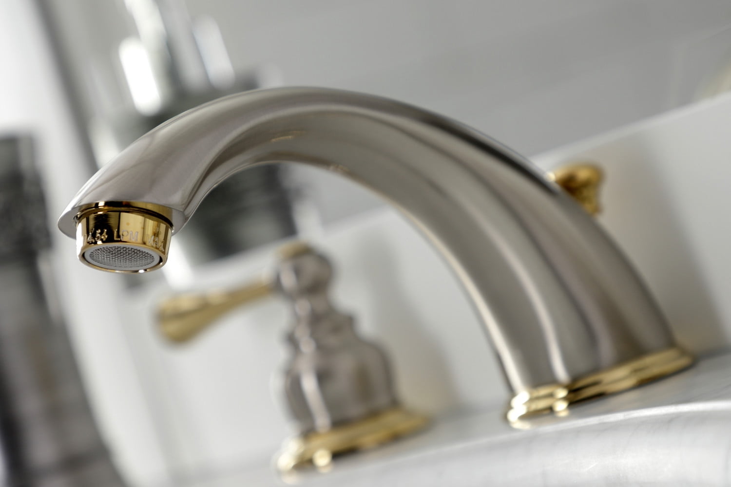 Kingston Brass KB3979BL 8 in. Widespread Bathroom Faucet, Brushed Nickel/Polished Brass