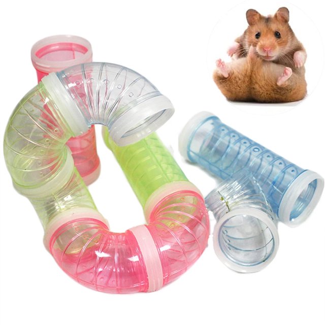 Tunnel Multi-Usage pour Animaux de Compagnie Cage de Hamster Jouet de Sport Externe Connectable Extensible Résistant aux Morsures Pièces de Labyrinthe (Couleur Aléatoire)