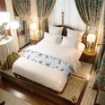 thumbnail image 6 of Bed Runner Scarf for King Size Bed, Red Snowman Christmas Beds Scarf Throws for Foot of Bedding, Xmas Tree Snowflake Truck Decorative Beds Runners for Bedroom Guestroom, 94"x20", 6 of 8