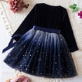 thumbnail image 6 of Kuleyang Little Girls Dresses Tutu Long Sleeve Velvet Tulle Spring Princess Star Sequin Ruffle Holiday Party Birthday Dresses Navy Blue 6T(120), 6 of 6