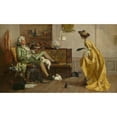thumbnail image 2 of Percy Thomas Macquoid 18x12 Gold Ornate Wood Frame and Double Matted Museum Art Print Titled - Peg Woffington Visiting an Eccentric Cat Lover, 2 of 4