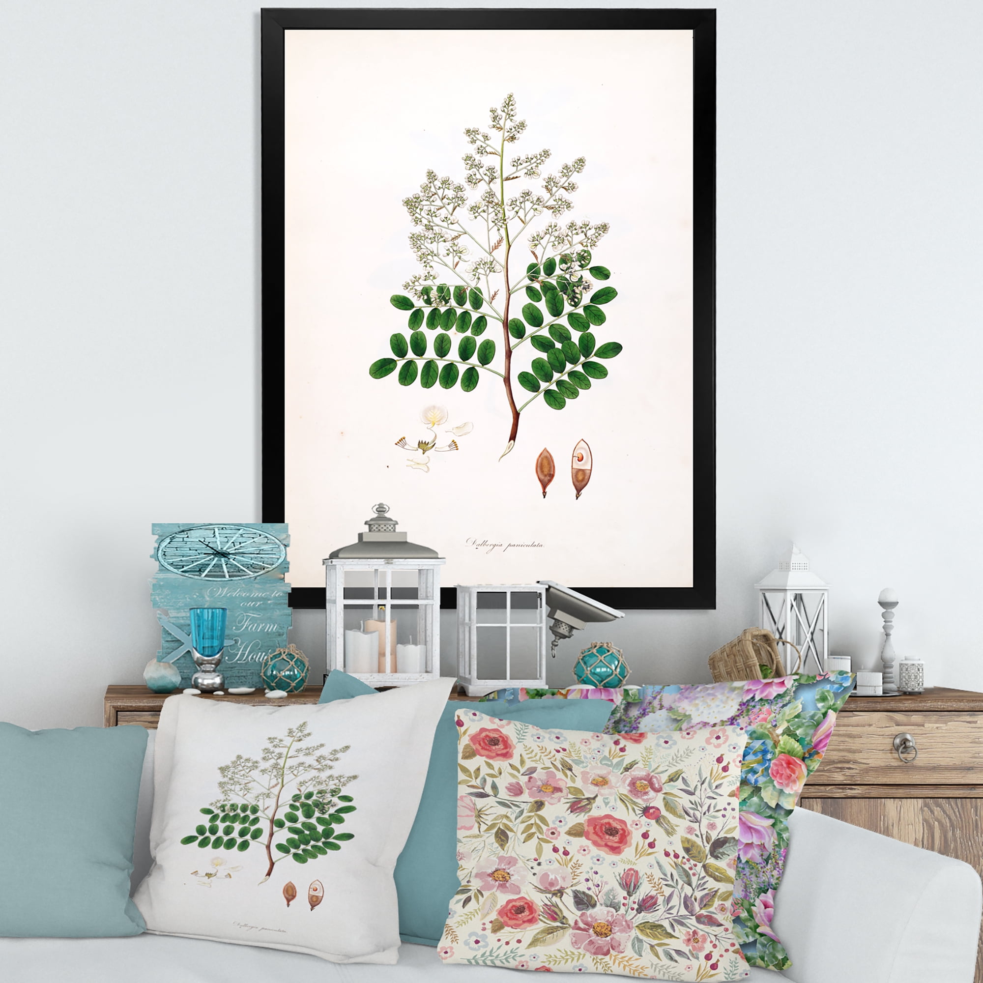 Designart 'Ancient Botanicals XII' Farmhouse Framed Art Print