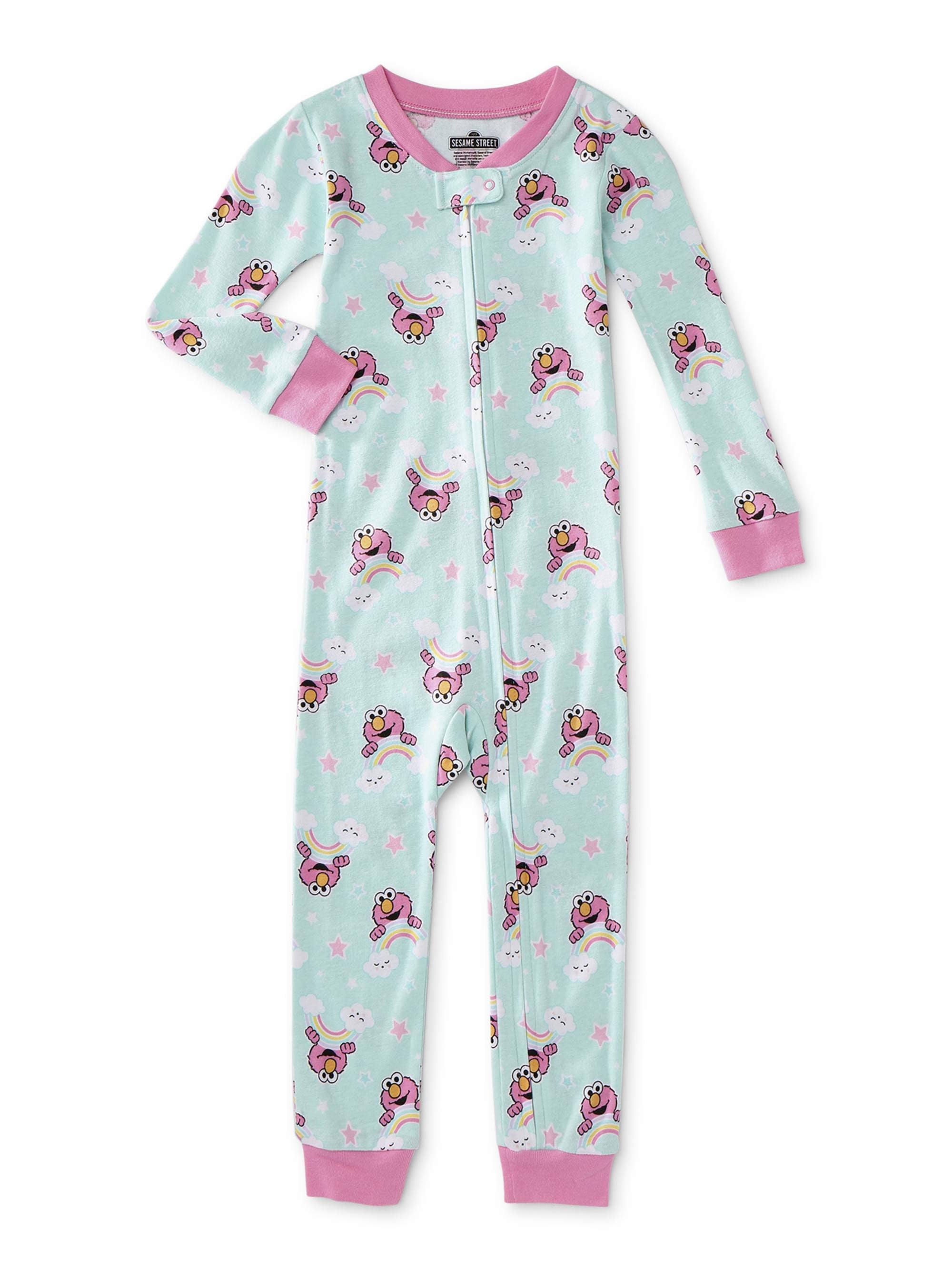 Sesame Street Elmo Baby Girl & Toddler Girl 1-Piece Snug Fit Cotton ...