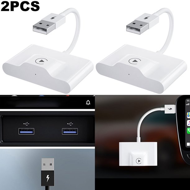 Adaptador USB Navegación para Coche Convertidor CarPlay Enchufe Sistemas IPhone 6 Y Superiores 2 Uds.