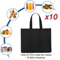 thumbnail image 4 of Reusable Grocery Shopping Bags 10 Pack Large Foldable Tote Bags Bulk, with Long Handle for Shopping Groceries Clothes (Black), 4 of 8