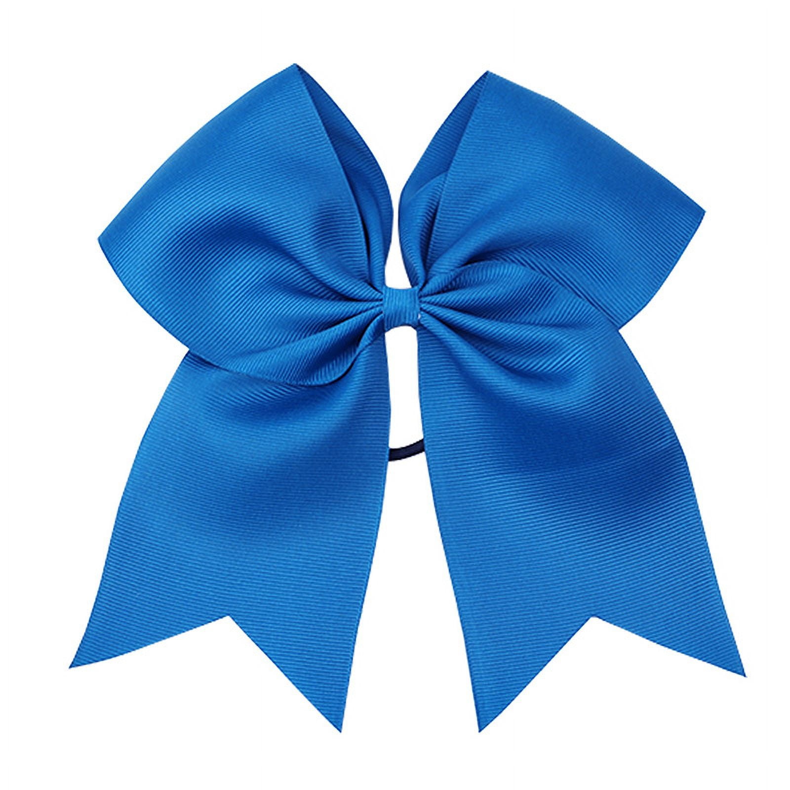 Yoyauz 8" Plus Cheerleader Bow Girl Hair Ornament with Ponytail Stand Bow Cheerleader Soft Football Competition Sports
