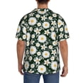 thumbnail image 3 of Balery White Daisies and Bee Camisa Casual de Manga Corta con Botones para Hombre, Texturizada, Estilo Cubano, para Playa, Verano-XX-Large, 3 of 5