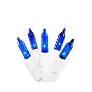 Set of 100 Blue Mini Christmas Lights - White Wire - Walmart.com