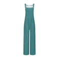 thumbnail image 6 of QATAINLAV 2025 Summer Sleeveless Jumpsuits for Women One Piece Baggy Palazzo Pants Solid Casual Wide Leg Romper with Pockets Vacation Outfits Loungewear Army Green L Ropa de Verano Para Mujer, 6 of 9