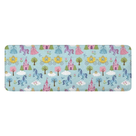 Fairy Tale Princess Castle Pattern Kitchen Rug Mat,Kitchen Runner Rugs Non Skid Washable,Decorative Kitchen Floor Mats for Kitchen,Sink,Laundry,17"x47.2"