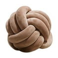 thumbnail image 2 of DOLITY Soft Knot Ball Pillow Round Handmade Throw Pillow for Office Living Room brown, 2 of 9