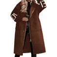 thumbnail image 2 of ZOELNIC Women's Knitted Sleeve Trench Coat Casual Zip Up Hooded Long Overcoat with Pockets, S, 2 of 6