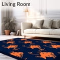 thumbnail image 2 of ODIKA 3'x5' Machine Washable Non-Slip Area Rug, Cartoon Fish Hook Kit Yarn Canvas Arts Project High Traffic Rug with Pad, Orange, 727987, 2 of 8