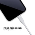 thumbnail image 3 of Powertek USB-A to Lightning Carbon Design Cable - White, 3 of 6