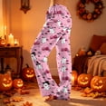 thumbnail image 2 of QWKLEAJ Halloween Pajama Pants Women Loose Fit Elastic Waist Lounge Pants Holiday Party Sleepwear Casual Home Trousers Printed Long Pants Comfy Nightwear Festive Bottoms, 2 of 6