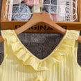 thumbnail image 6 of RMGVDSD Girls Summer Dresses Ruffle V-Neck Sleeveless Waist Casual Sundress Solid Color Fashion Boho Beach Party Sundress Girls Dress 7-8 Years, 6 of 9