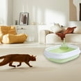 thumbnail image 6 of Extra Large Cat Litter Box with High Sides,Cat Boxes for Indoor Cats,Cat Litter Pan for Kitty,Litter Box with Low Entry,Easy to Clean,Anti-Splashing,15.7" x13.2" x4.7" (Green), 6 of 6