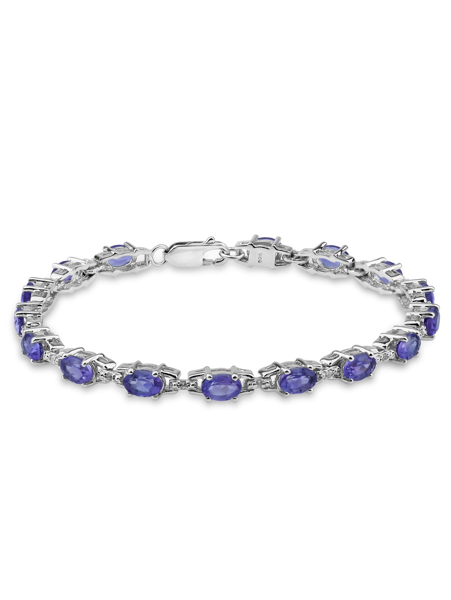 Sterling Silver 15 ct TGW Améthyste Ovale Tennis Bracelet