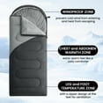 thumbnail image 5 of Camping Sleeping Bags for Adults - 4 Season Warm & Cool Weather - Summer, Spring, Fall, Winter, Lightweight, Waterproof Sleeping Bag for Camping, Traveling, Indoors and Outdoors, 5 of 8