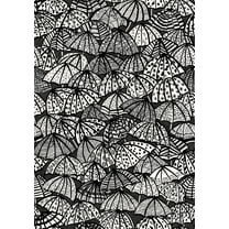 ohpopsi Dara Black Jolly Brollies Wallpaper, 19.7-in by 33-ft, 54.18 sq. ft.