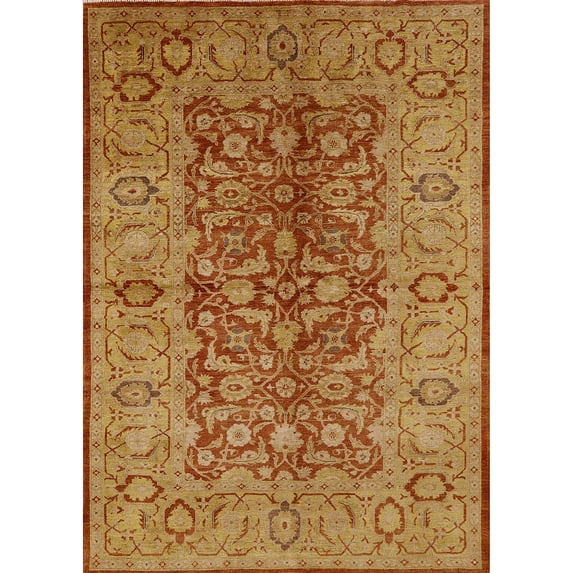 Ahgly Company Indoor Rectangle Mid-Century Modern Mahogany Brown Oriental Area Rugs, 2' x 5'